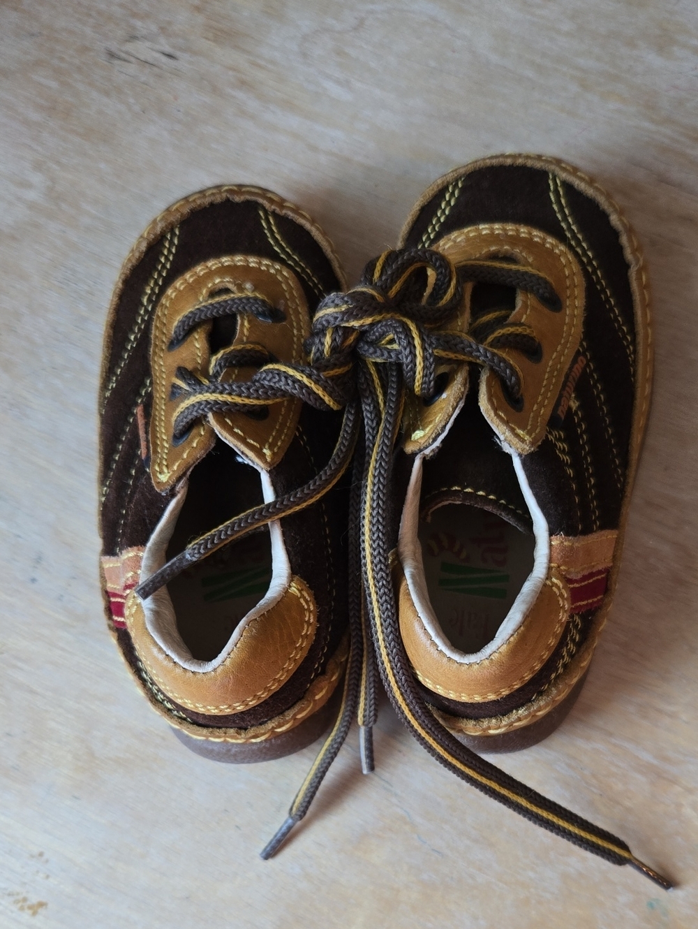 Naturino Brown and Tan Lace-Up Kids Sneakers